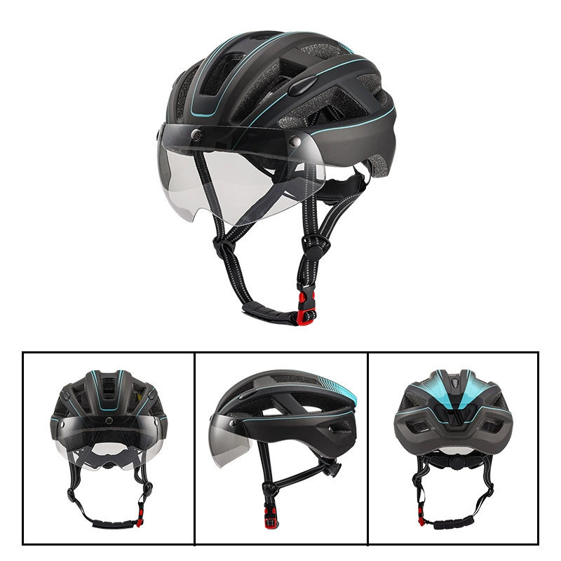 B-019BB 2-in-1 Smart Helmet: Detachable Magnetic Goggle + Auto-sensing Taillight | Ultra-breathable for Intense Rides