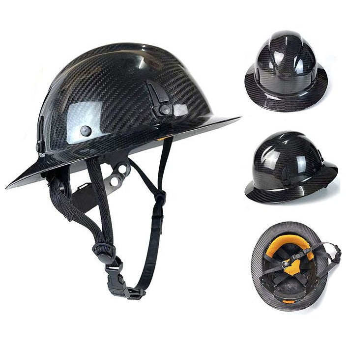 C-01 Full Carbon Fiber Mining Helmet | Ultra-Lightweight Professional Safety Helmet with Wide Brim Design | CE/EN Certified Wholesale