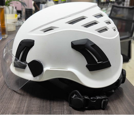 C-123 Smart Impact Protection Ventilated Multi-Purpose Climbing Helmet with Integrated Goggles | CE/EN Certified Reinforced ABS Safety Gear | OEM Factory