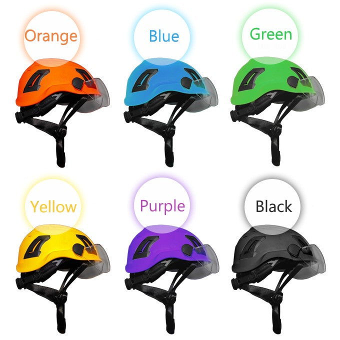 C-123 Smart Impact Protection Ventilated Multi-Purpose Climbing Helmet with Integrated Goggles | CE/EN Certified Reinforced ABS Safety Gear | OEM Factory