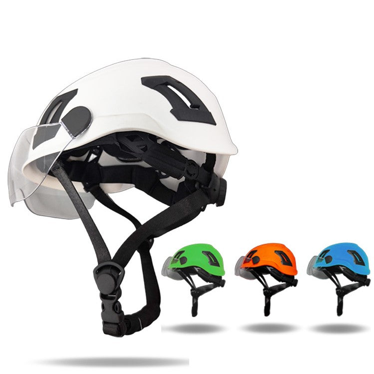 C-123 Smart Impact Protection Ventilated Multi-Purpose Climbing Helmet with Integrated Goggles | CE/EN Certified Reinforced ABS Safety Gear | OEM Factory