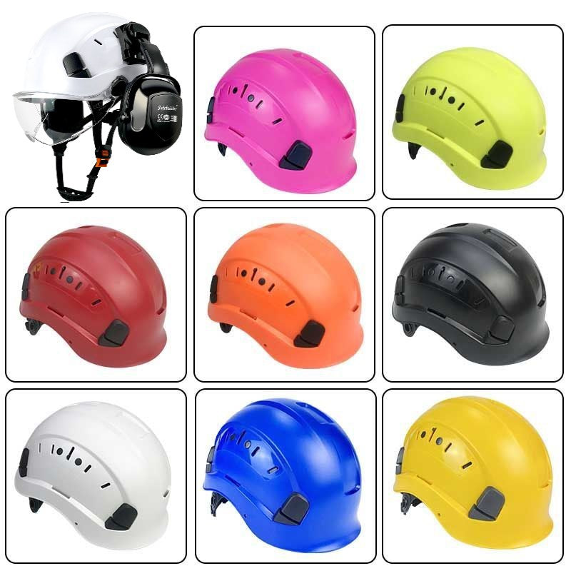 C-06 Dual-Visor Safety Helmet with Built-in Double Goggles - High-Impact ABS Shell for Construction Sites, Mountaineering & Cycling, Certification Compliant Anti-Crush Head Protection