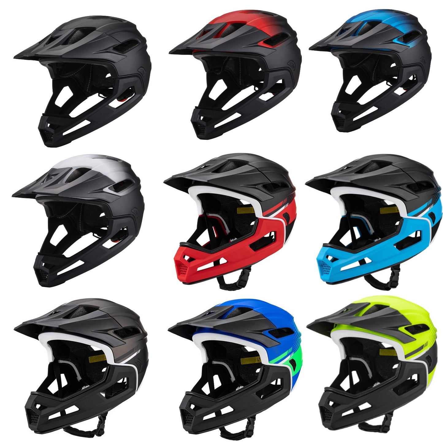 MTB-9 Convertible Full Face MTB Helmet - Men's Detachable Enduro Helmet for Downhill Trail Riding CE/CPSC