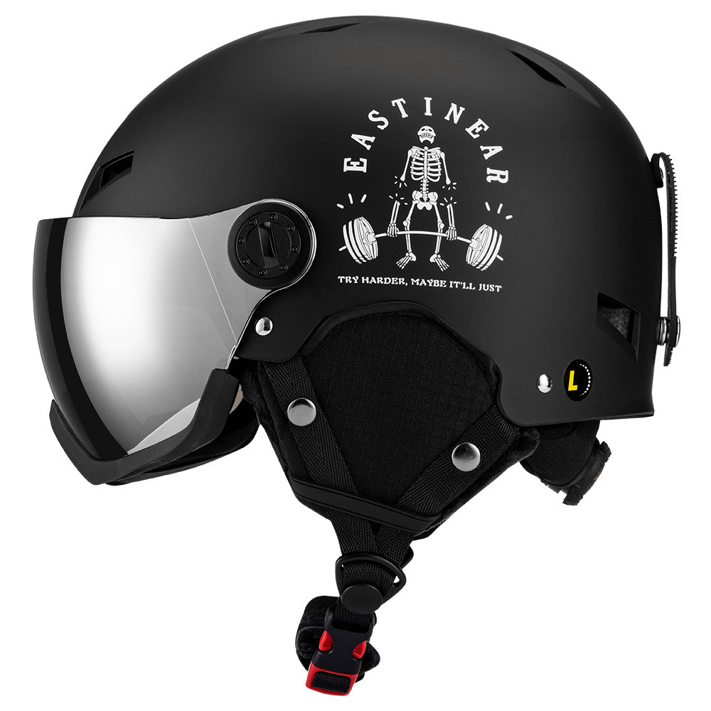 S-007G Cartoon snowboading helmets with goggle integrated skiing helmet for children and adults full size varies color  warm and cute