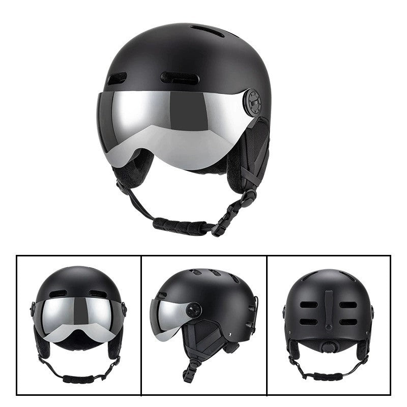 S-017 New fashion outdoor snow board helmet with goggle