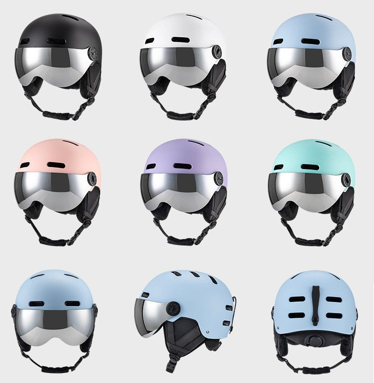 S-017 New fashion outdoor snow board helmet with goggle