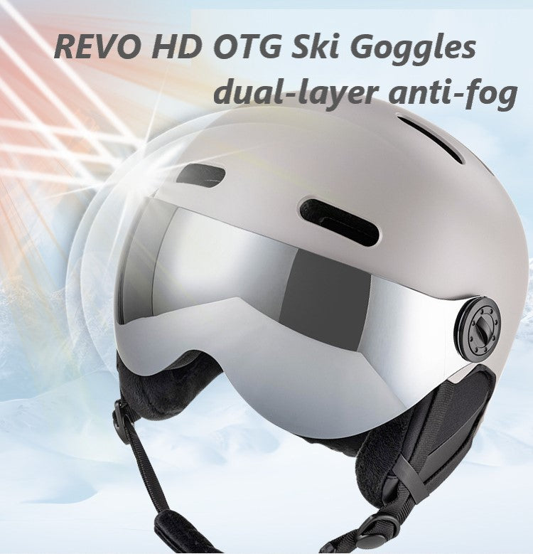 S-017 New fashion outdoor snow board helmet with goggle