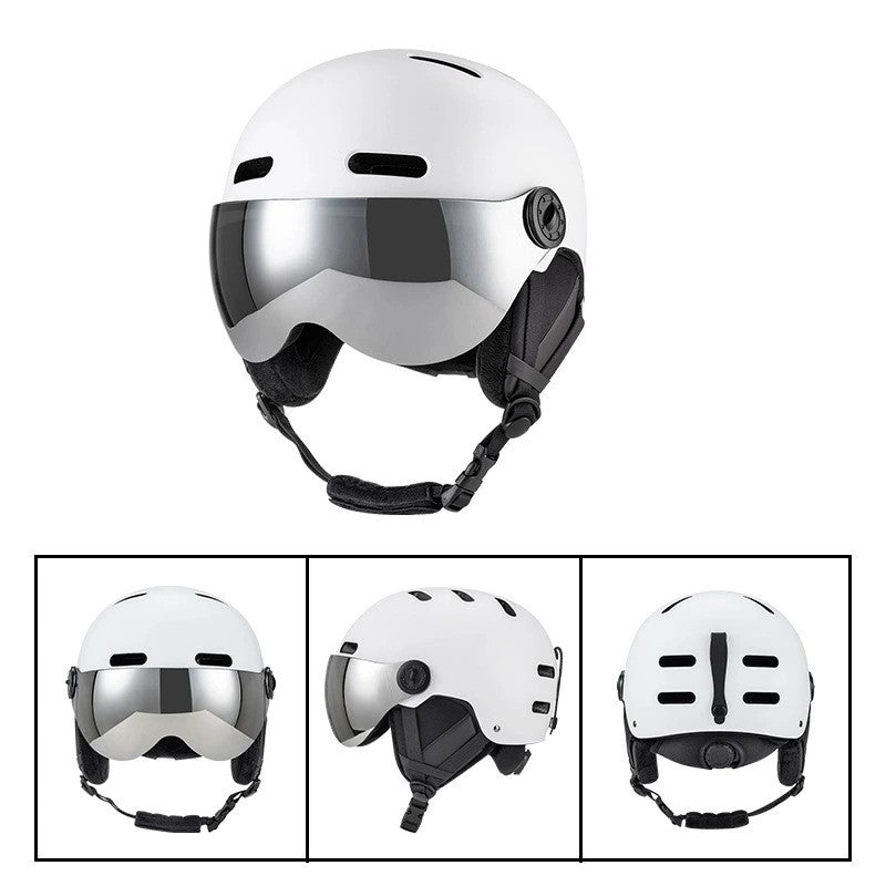 S-017 New fashion outdoor snow board helmet with goggle