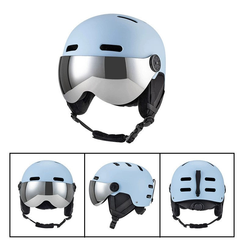 S-017 New fashion outdoor snow board helmet with goggle