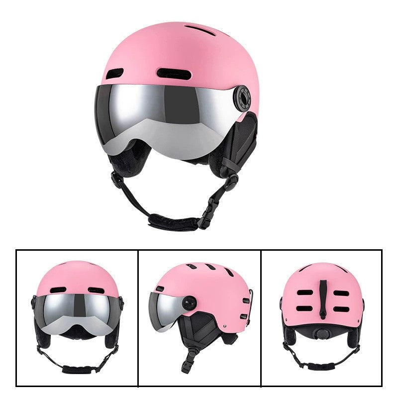 S-017 New fashion outdoor snow board helmet with goggle