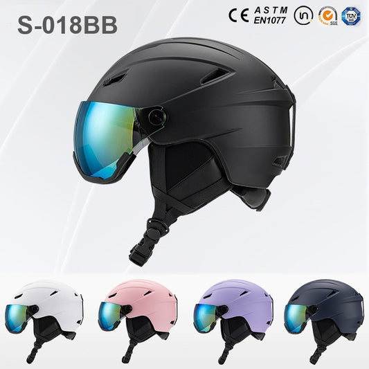S-018 New ski helmet for outdoor sports, unisex skiing equipment, breathable and warm safety helmet wholesale