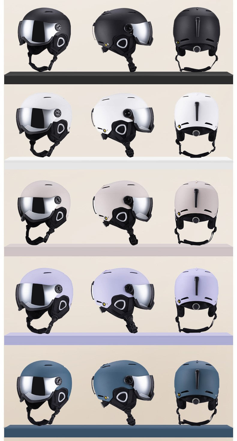 S-102/102G New integrated OTG ski helmet for children and adults of full-size, male and female snow boarding helmets,vetilation adjustable constant warm temperaturesnow helmet for rental and wholesale in ski resorts