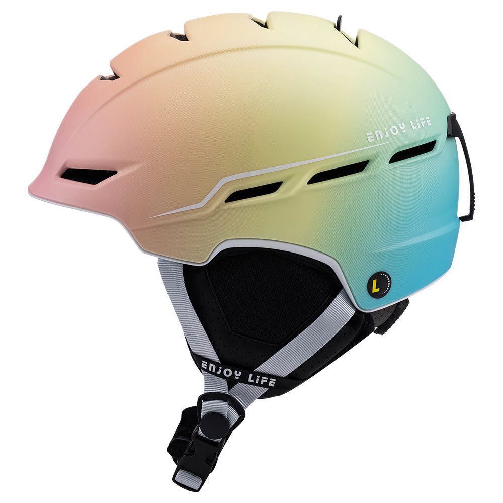 S-008P Gradient color freshing adult ski helmet for men and women outdoor sports single/double board warm ski helmet