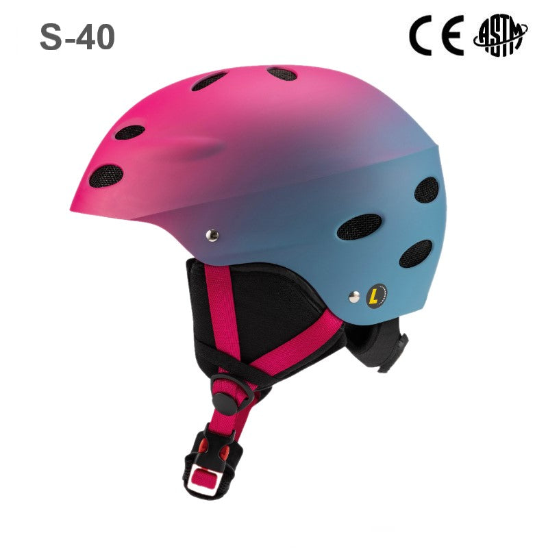 S-40 Multi color sport helmets children & adult skiing helmets anti-collision and cold resistant printing logo oversea service
