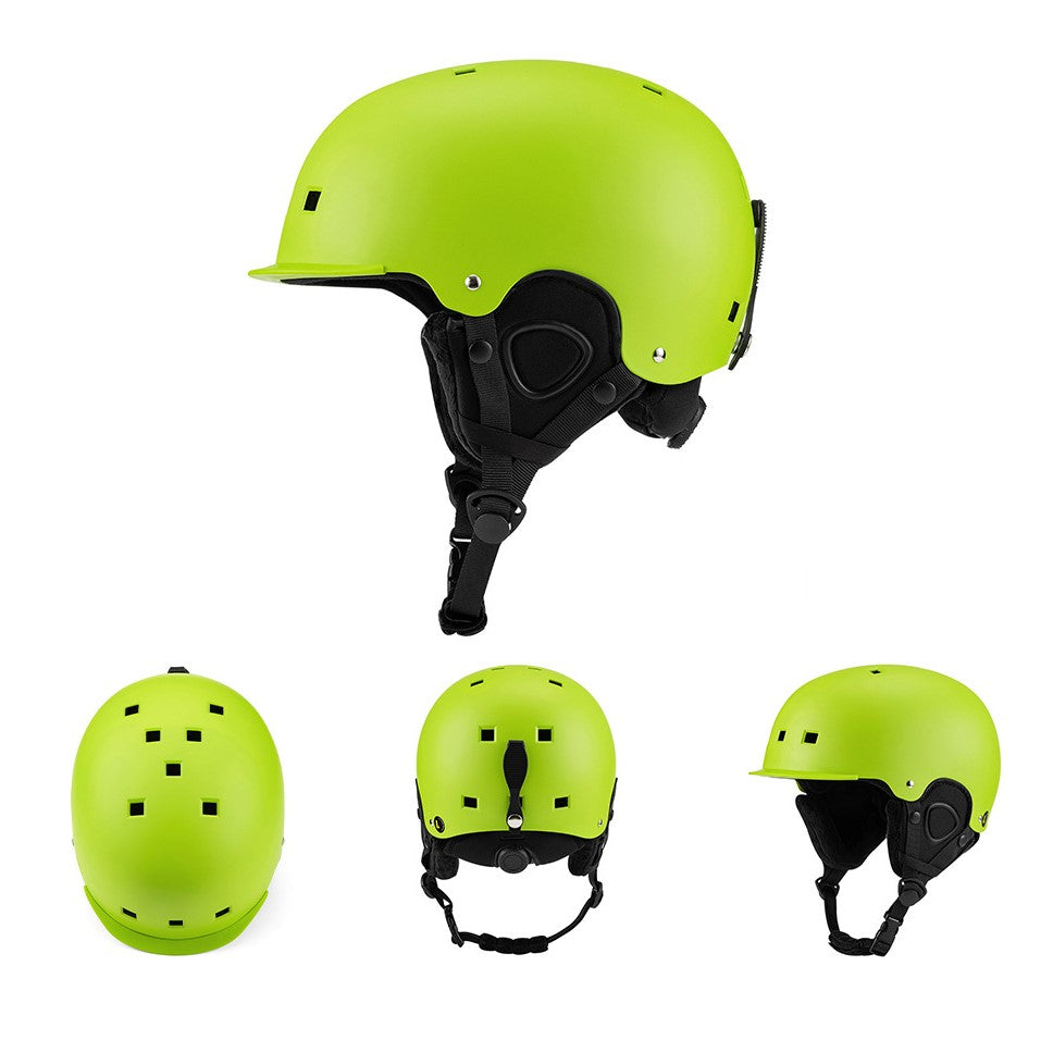 S-43B New style ski helmet with small brim for warmth, comfort, and breathability. Single and double snowboarding sports helmets for ski field safety