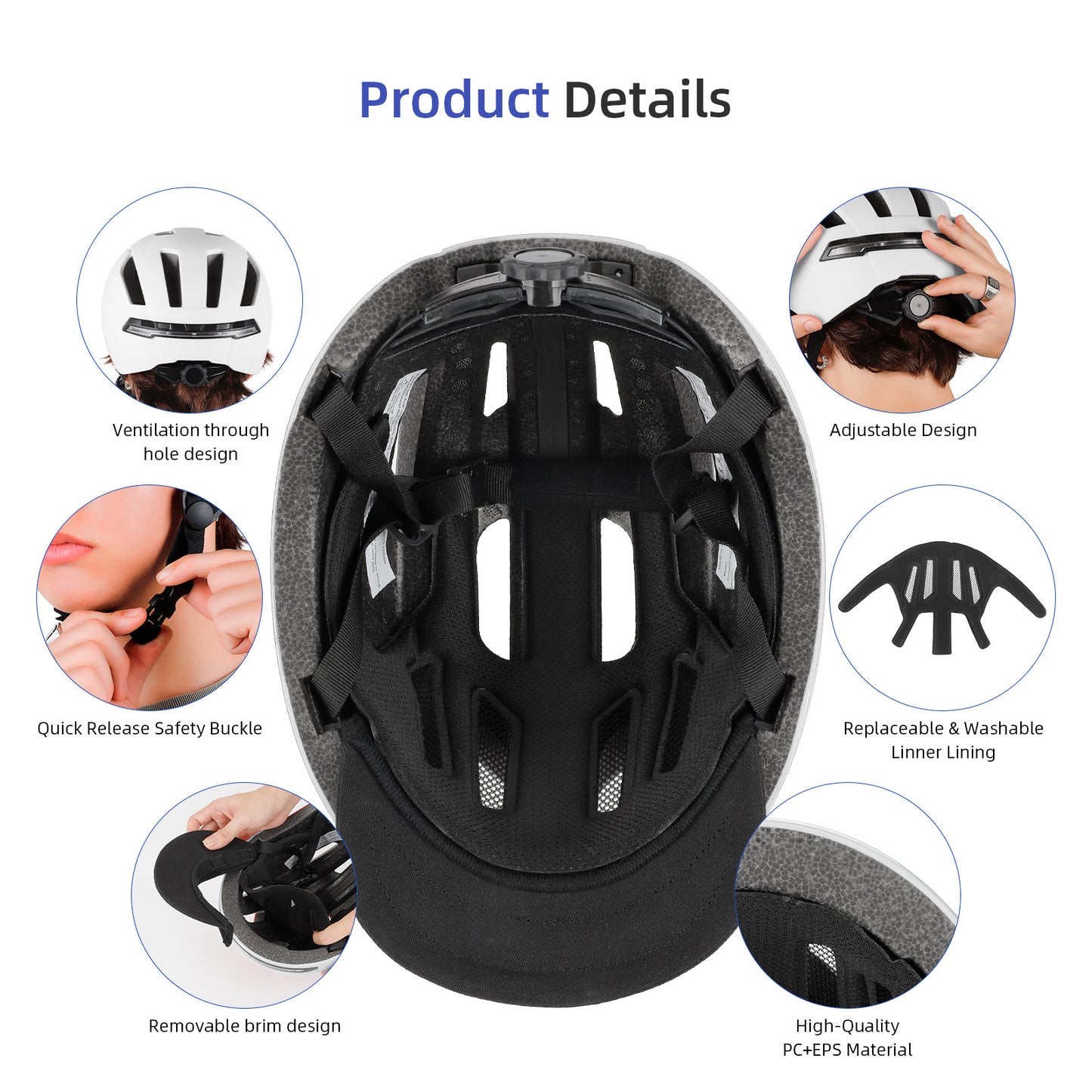 U-001 Remote control Turn signal smart helmet with front rear Lights and detachable Visor