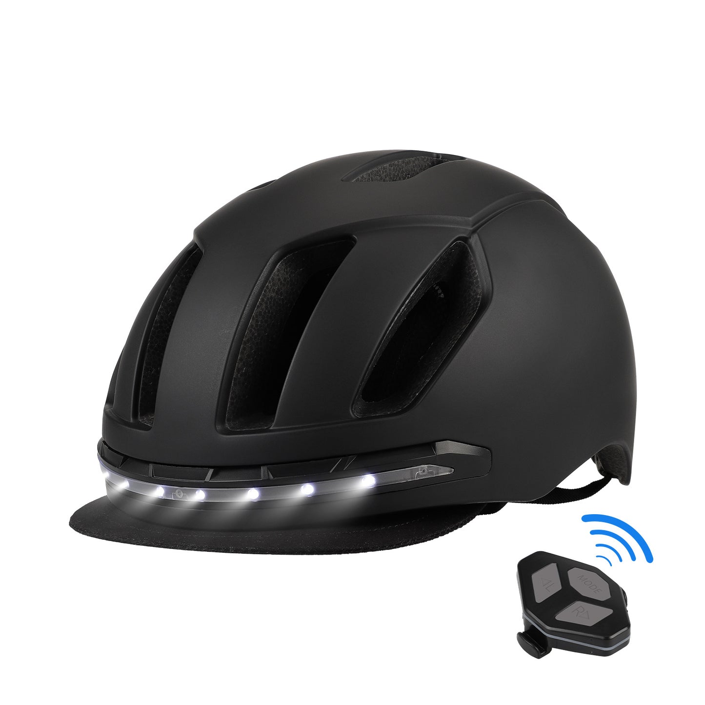 U-001 Remote control Turn signal smart helmet with front rear Lights and detachable Visor
