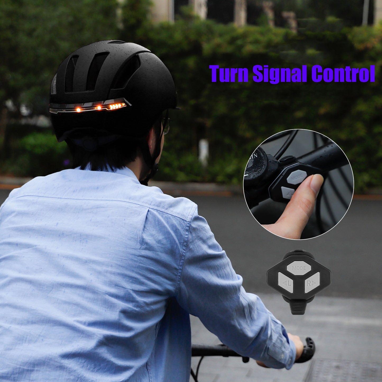 U-001 Remote control Turn signal smart helmet with front rear Lights and detachable Visor