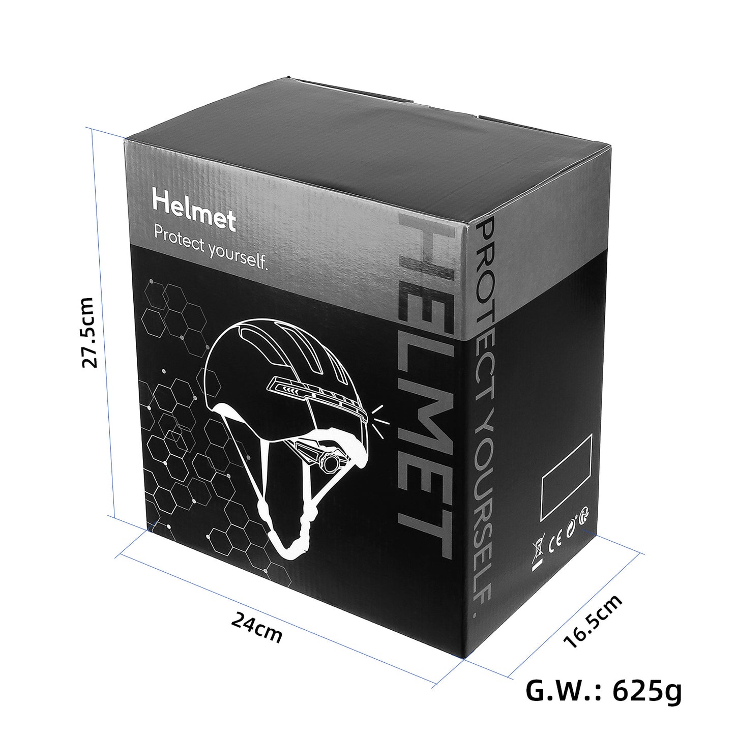 U-001 Remote control Turn signal smart helmet with front rear Lights and detachable Visor