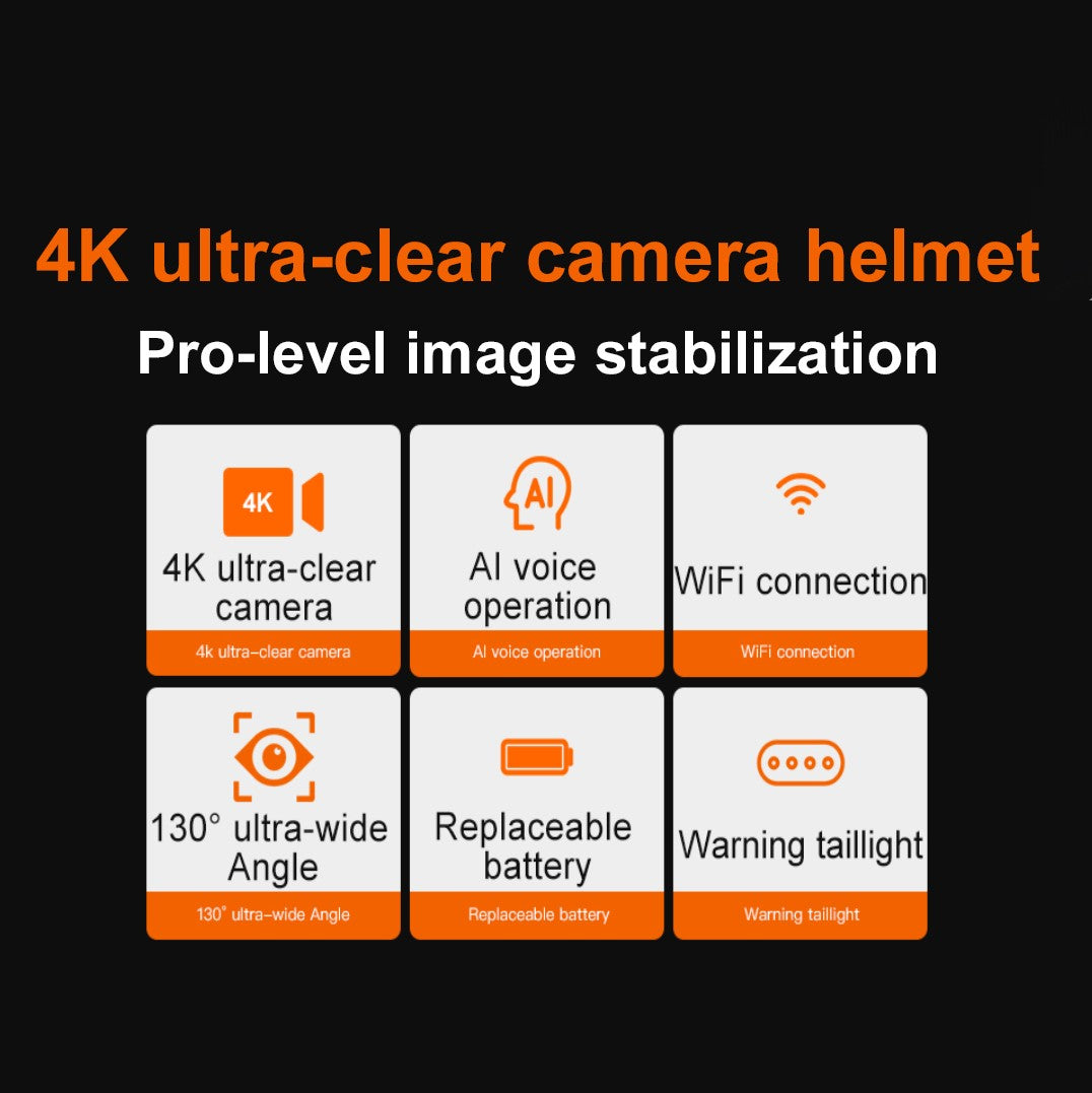 E6 pro 4K Ultra Clear Camera Helmet AI voice Operation Smart Bike Helmet with GPS track and WIFI/Bluetooth connection