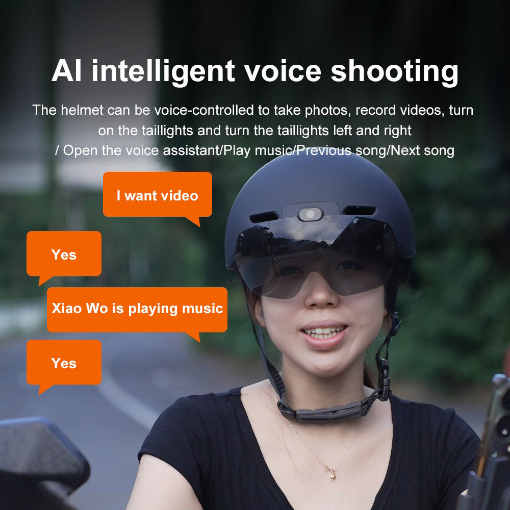 E6 AI Voice Shooting Smart Helmet integrated 720P dashcam Camera and Bluetooth