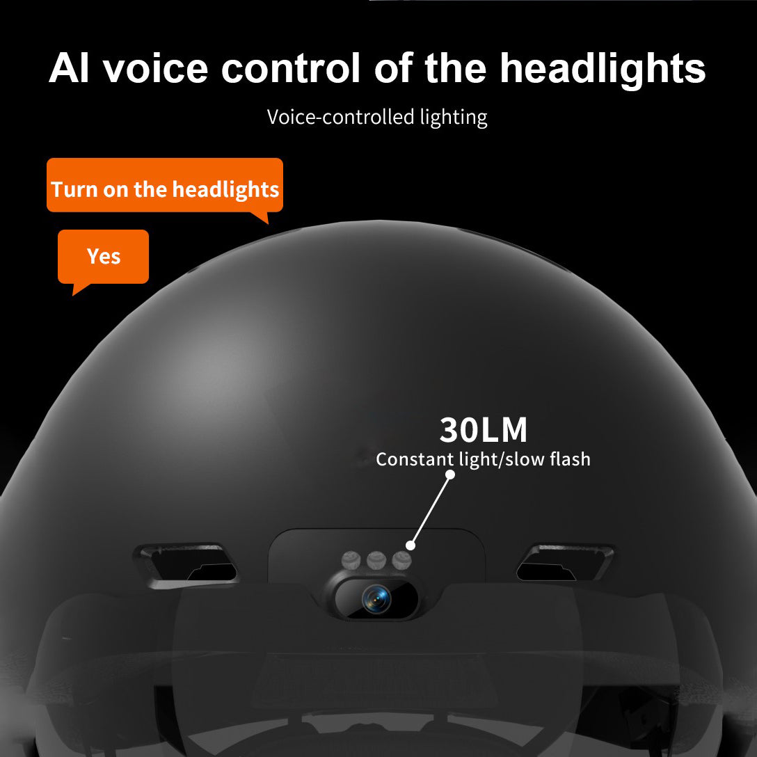 E6 AI Voice Shooting Smart Helmet integrated 720P dashcam Camera and Bluetooth